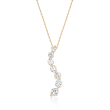 1.50 ct. t.w. CZ Graduated Pendant Necklace in 14kt Yellow Gold