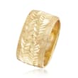 Italian 14kt Yellow Gold Diamond Cut and Textured Ring