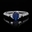 1.00 Carat Sapphire Ring with .51 ct. t.w. Lab-Grown Diamonds in 14kt White Gold