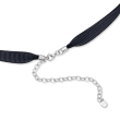 Black Ribbon and .18 ct. t.w. CZ Evil Eye Choker Necklace with Sterling Silver