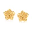 Italian 14kt Yellow Gold Flower Earrings