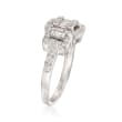 1.08 ct. t.w. Baguette and Round Diamond Ring in 14kt White Gold