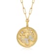 .20 ct. t.w. Diamond Butterfly Medallion Pendant Necklace in 18kt Gold Over Sterling
