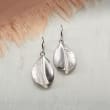 Italian Sterling Silver Magnolia Leaf Drop Earrings