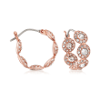 Swarovski Crystal &quot;Angelic&quot; Multi-Circle Hoop Earrings in Rose Gold-Plated Metal
