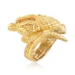 Italian 18kt Gold Over Sterling Silver Alligator Bypass Ring
