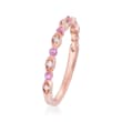 Henri Daussi .14 ct. t.w. Pink Sapphire Wedding Ring with Diamond Accents in 14kt Rose Gold
