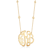 14kt Yellow Gold Medium Monogram Necklace with .20 ct. t.w. Diamonds