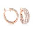 C. 2000 Vintage 6.54 ct. t.w. Diamond Inside-Outside Hoop Earrings in 14kt Rose Gold