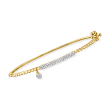 .25 ct. t.w. Diamond Bubble Bangle Bracelet with Charm in 14kt Yellow Gold