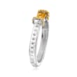 Andrea Candela &quot;La Romana&quot; .45 Carat Citrine Ring in Sterling Silver and 18kt Yellow Gold