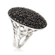 3.00 ct. t.w. Black Spinel Oval Ring in Sterling Silver