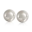 Sterling Silver Large Dome Clip-On Earrings