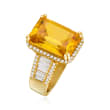 9.00 ct. t.w. Yellow and White CZ Ring in 18kt Gold Over Sterling