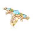 5.90 ct. t.w. Multi-Stone Ring in    18kt Yellow Gold Over Sterling Silver