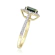 1.50 Carat Chrome Diopside and .23 ct. t.w. Diamond Ring with White Sapphires in 14kt Yellow Gold