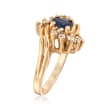 C. 1980 Vintage .45 Carat Sapphire and .25 ct. t.w. Diamond Ring in 14kt Yellow Gold