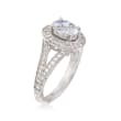 Gabriel Designs .57 ct. t.w. Diamond Engagement Ring Setting in 14kt White Gold