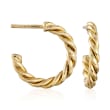 Roberto Coin 18kt Yellow Gold Medium Twist Half-Hoop Earrings