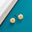 Italian 8mm 18kt Yellow Gold Ball Stud Earrings