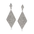 1.00 ct. t.w. Pave Diamond Kite-Shaped Drop Earrings in Sterling Silver