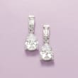 2.50 ct. t.w. Baguette and Pear-Shaped CZ Drop Earrings in Sterling Silver