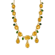 C. 1950 Vintage 48.50 ct. t.w. Citrine and 13.50 ct. t.w. Green Tourmaline Necklace in 18kt Yellow Gold