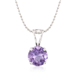 1.75 Carat Amethyst Solitaire Necklace in 14kt White Gold
