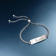Italian Sterling Silver Personalized ID Bolo Bracelet