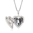 Heart and Paw Print Pet Memorial and Photo Locket Pendant Necklace in Sterling Silver
