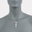 Zina Sterling Silver &quot;Sahara&quot; Triple Petal Pendant Necklace  17-inch