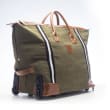 Brouk & Co. Green Canvas Original Rolling Duffel Bag with Faux Leather