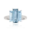 3.30 ct. t.w. Blue Topaz and .14 ct. t.w. Diamond Ring in 14kt White Gold