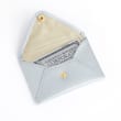Royce Silver Leather Three-Initial Envelope-Style Business Card Holder
