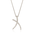 .15 ct. t.w. Diamond X Necklace in Sterling Silver