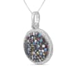 1.07 ct. t.w. Multicolored Diamond Pendant Necklace in Sterling Silver