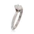 C.1990 Vintage .50 Carat Diamond Solitaire Engagement Ring in 14kt White Gold