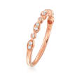 Henri Daussi .11 ct. t.w. Diamond Wedding Ring in 14kt Rose Gold