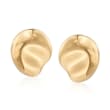 C. 1980 Vintage Tiffany Jewelry &quot;Elsa Peretti&quot; 18kt Yellow Gold Large Bean Earrings