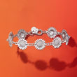 Italian Sterling Silver Sunflower Bracelet
