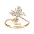 .12 ct. t.w. Diamond Butterfly Ring in 14kt Yellow Gold