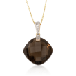 10.90 ct. Smoky Quartz Necklace in 14kt Yellow Gold