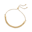 18kt Yellow Gold Flat Wheat-Link Bolo Bracelet