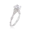 Gabriel Designs .17 ct. t.w. Diamond Engagement Ring Setting in 14kt White Gold