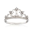 .19 ct. t.w. Diamond Crown Ring in 14kt White Gold