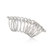 Italian Sterling Silver Beaded Coil Knuckle Ring with CZ Accents