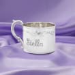 Empire Sterling Silver Personalized Floral-Etched Baby Cup