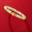 Jade &quot;Good Fortune&quot; Bracelet in 18kt Gold Over Sterling