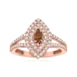 C. 2000 Vintage 1.01 ct. t.w. Brown and White Diamond Ring in 14kt Rose Gold