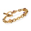 C. 1990 Vintage 1.95 ct. t.w. Multicolored Multi-Stone Link Bracelet in 14kt Yellow Gold